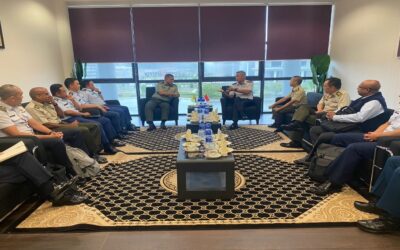 COMMANDANT DEFENCE ACADEMY RECEIVES COURTESY CALL FROM THE COURSE COMMANDER FOR THE 53rd GOH KENG SWEE COMMAND AND STAFF COLLEGE (GKS CSC) AND SENIOR DIRECTING STAFF