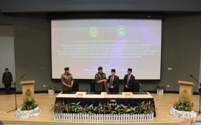 THE MINISTRY OF DEFENCE AND UNIVERSITI BRUNEI DARUSSALAM SIGNED A MEMORANDUM OF UNDERSTANDING TO COLLABORATE ON THE MODERNISATION OF THE PROFESSIONAL MILITARY EDUCATION IN THE ROYAL BRUNEI ARMED FORCES AND ESTABLISHMENT OF FACULTY OF MILITARY STUDIES